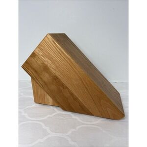 Cutco Knife Wooden Block 7 Seven Slot Honey Oak USA Made Solid Wood